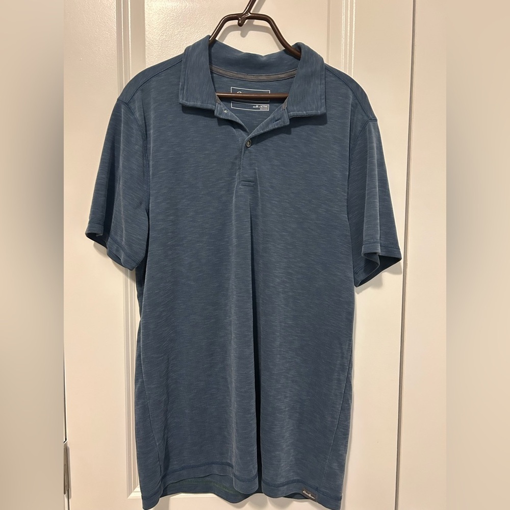 Eddie Bauer Men’s Active Polo Shirt – Blue Heather – Size M